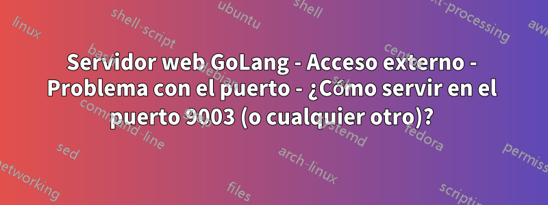 Servidor web GoLang - Acceso externo - Problema con el puerto - ¿Cómo servir en el puerto 9003 (o cualquier otro)?