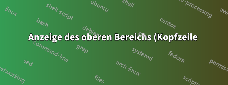 Anzeige des oberen Bereichs (Kopfzeile) beim Bearbeiten eines Word-Dokuments