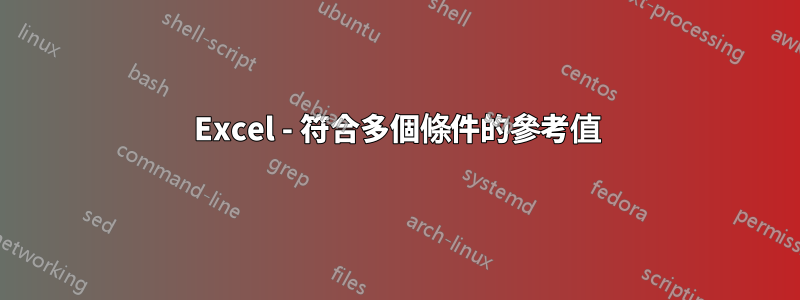 Excel - 符合多個條件的參考值