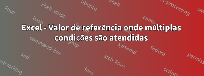 Excel - Valor de referência onde múltiplas condições são atendidas