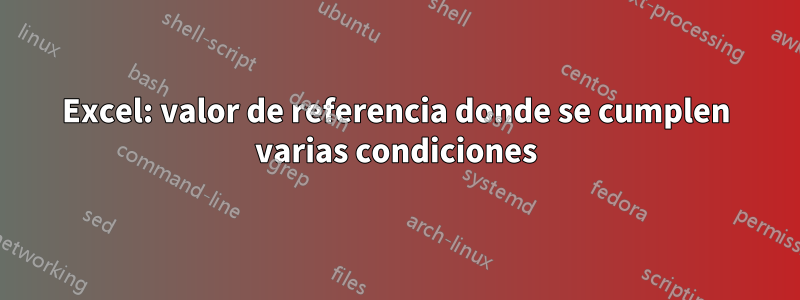 Excel: valor de referencia donde se cumplen varias condiciones