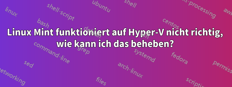 Linux Mint funktioniert auf Hyper-V nicht richtig, wie kann ich das beheben?