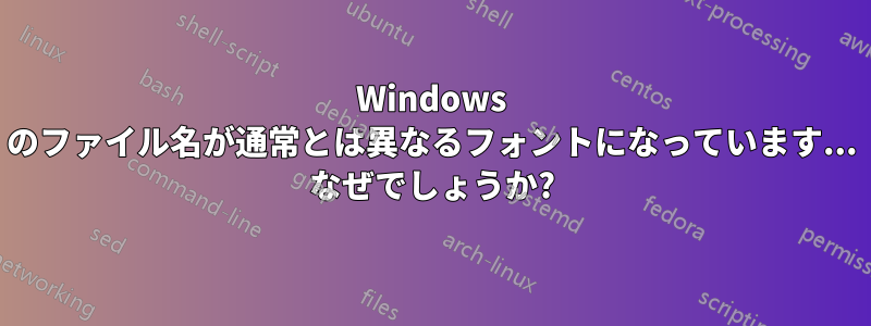 Windows のファイル名が通常とは異なるフォントになっています... なぜでしょうか?