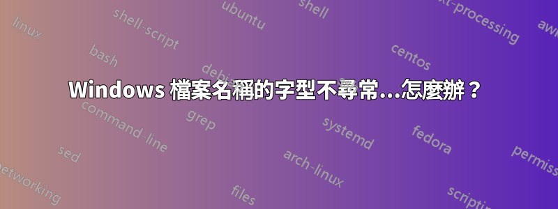 Windows 檔案名稱的字型不尋常...怎麼辦？