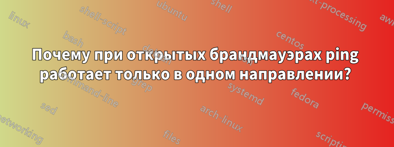 Почему при открытых брандмауэрах ping работает только в одном направлении?