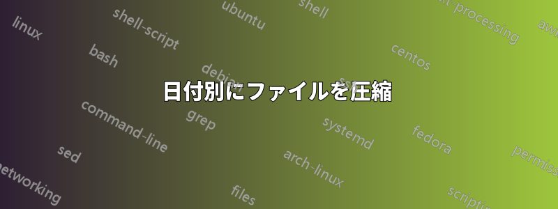 日付別にファイルを圧縮