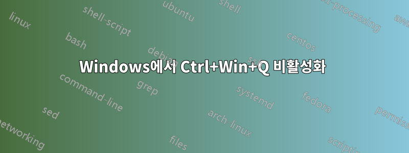 Windows에서 Ctrl+Win+Q 비활성화