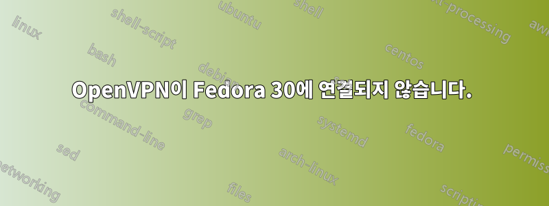 OpenVPN이 Fedora 30에 연결되지 않습니다.