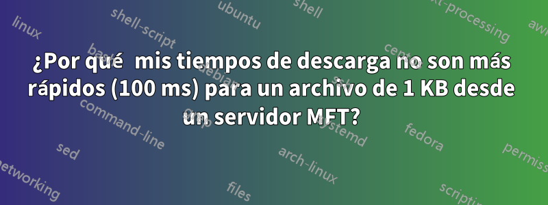 ¿Por qué mis tiempos de descarga no son más rápidos (100 ms) para un archivo de 1 KB desde un servidor MFT?