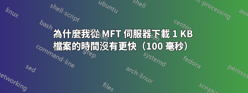 為什麼我從 MFT 伺服器下載 1 KB 檔案的時間沒有更快（100 毫秒）