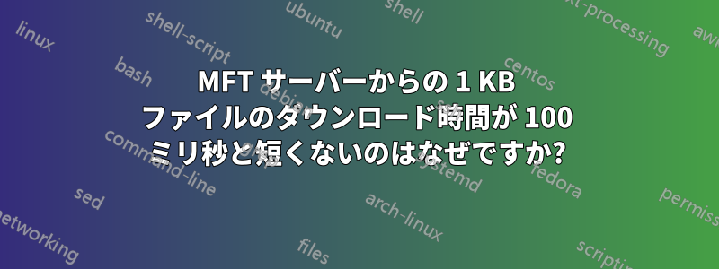 MFT サーバーからの 1 KB ファイルのダウンロード時間が 100 ミリ秒と短くないのはなぜですか?