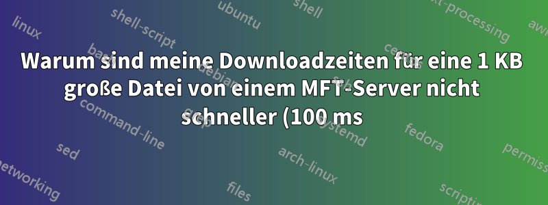 Warum sind meine Downloadzeiten für eine 1 KB große Datei von einem MFT-Server nicht schneller (100 ms)