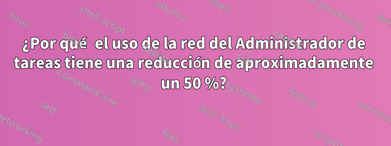 ¿Por qué el uso de la red del Administrador de tareas tiene una reducción de aproximadamente un 50 %?