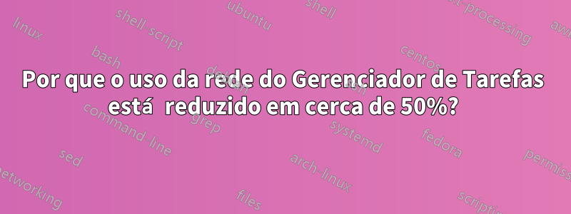 Por que o uso da rede do Gerenciador de Tarefas está reduzido em cerca de 50%?