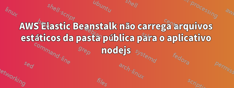 AWS Elastic Beanstalk não carrega arquivos estáticos da pasta pública para o aplicativo nodejs