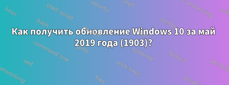 Как получить обновление Windows 10 за май 2019 года (1903)?