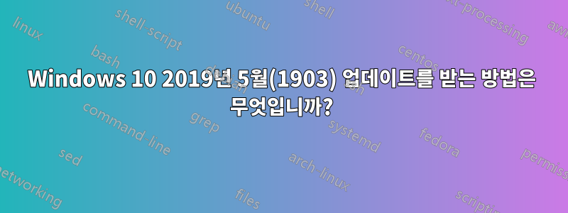 Windows 10 2019년 5월(1903) 업데이트를 받는 방법은 무엇입니까?