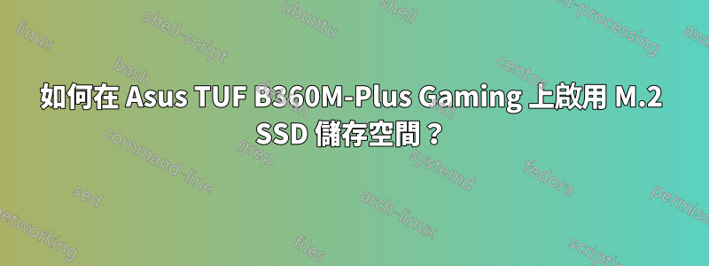 如何在 Asus TUF B360M-Plus Gaming 上啟用 M.2 SSD 儲存空間？