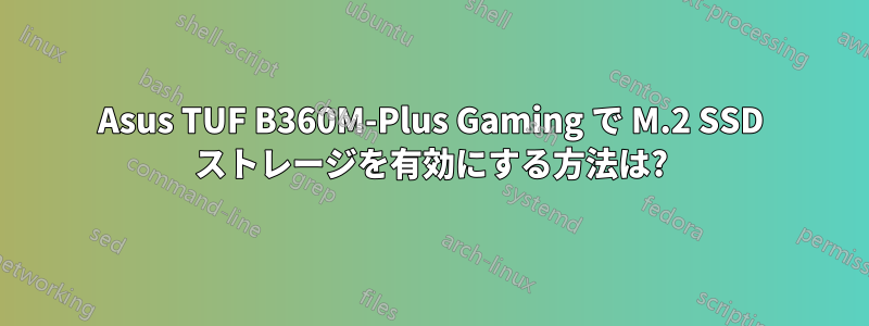 Asus TUF B360M-Plus Gaming で M.2 SSD ストレージを有効にする方法は?