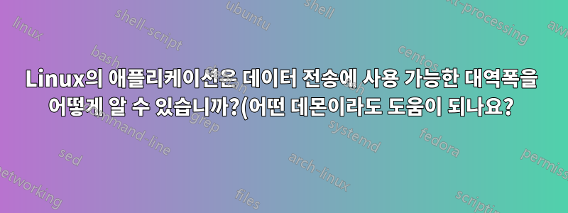 Linux의 애플리케이션은 데이터 전송에 사용 가능한 대역폭을 어떻게 알 수 있습니까?(어떤 데몬이라도 도움이 되나요?)