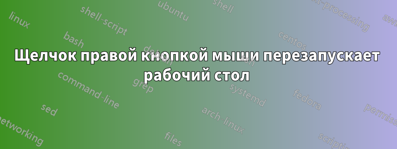 Щелчок правой кнопкой мыши перезапускает рабочий стол