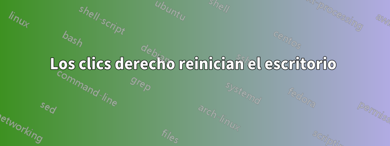 Los clics derecho reinician el escritorio