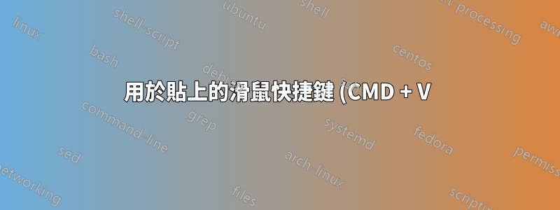 用於貼上的滑鼠快捷鍵 (CMD + V) 在密碼欄位中不起作用