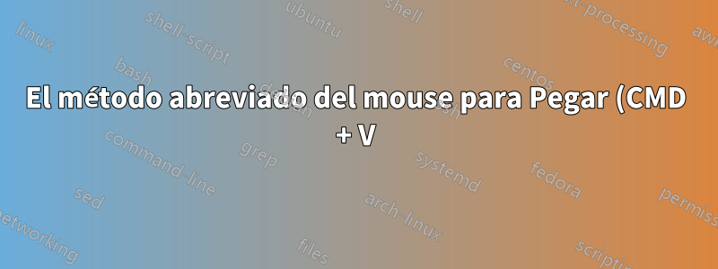 El método abreviado del mouse para Pegar (CMD + V) no funciona en los campos de contraseña