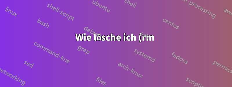 Wie lösche ich (rm) Dateien auf einem CIFS-Mount, wenn der Dateiname einen Doppelpunkt (:) oder andere Sonderzeichen enthält?