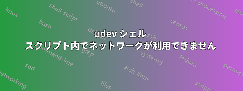 udev シェル スクリプト内でネットワークが利用できません