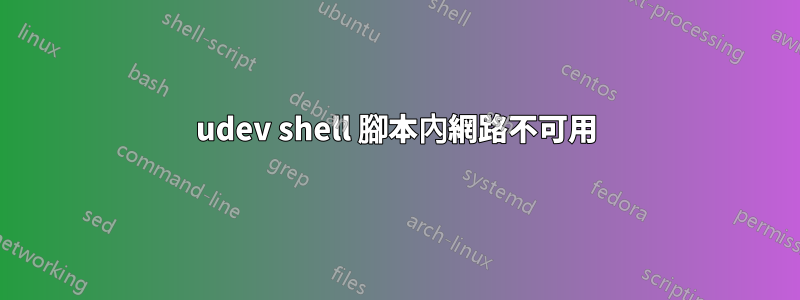 udev shell 腳本內網路不可用