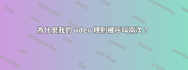 為什麼我的 udev 規則被呼叫兩次？