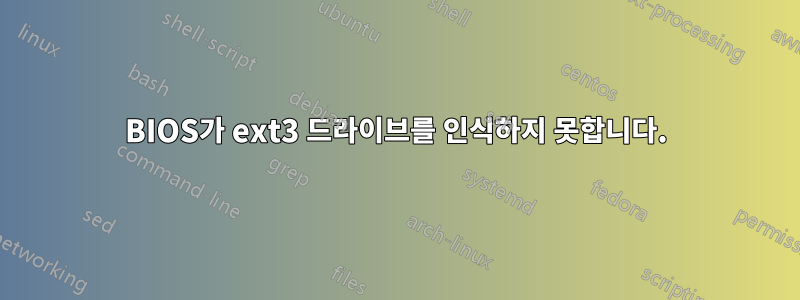 BIOS가 ext3 드라이브를 인식하지 못합니다.