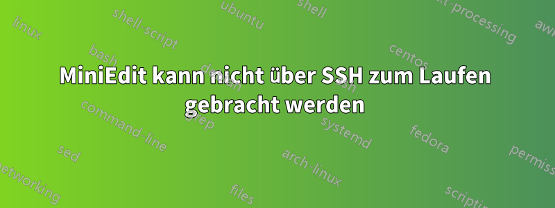 MiniEdit kann nicht über SSH zum Laufen gebracht werden