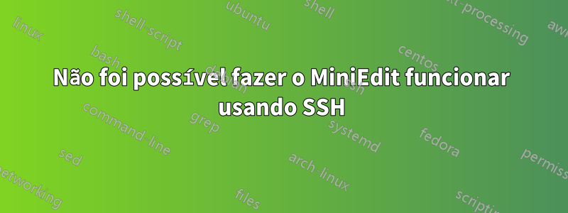 Não foi possível fazer o MiniEdit funcionar usando SSH