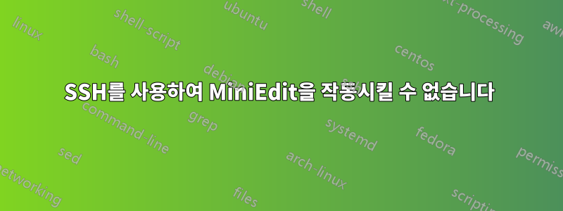 SSH를 사용하여 MiniEdit을 작동시킬 수 없습니다