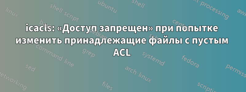 icacls: «Доступ запрещен» при попытке изменить принадлежащие файлы с пустым ACL