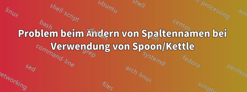 Problem beim Ändern von Spaltennamen bei Verwendung von Spoon/Kettle