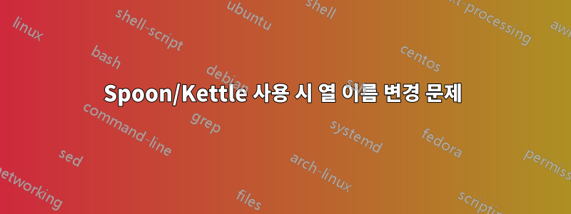 Spoon/Kettle 사용 시 열 이름 변경 문제