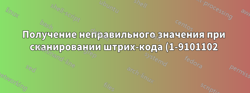 Получение неправильного значения при сканировании штрих-кода (1-9101102) дает мне (1-91011W2)