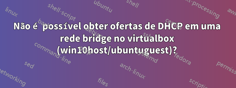 Não é possível obter ofertas de DHCP em uma rede bridge no virtualbox (win10host/ubuntuguest)?