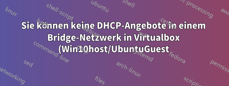 Sie können keine DHCP-Angebote in einem Bridge-Netzwerk in Virtualbox (Win10host/UbuntuGuest) erhalten?