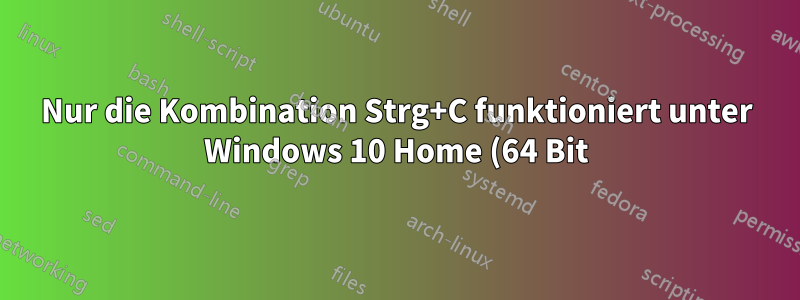 Nur die Kombination Strg+C funktioniert unter Windows 10 Home (64 Bit) nicht global.