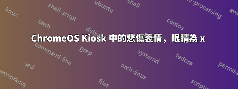 ChromeOS Kiosk 中的悲傷表情，眼睛為 x