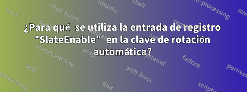 ¿Para qué se utiliza la entrada de registro "SlateEnable" en la clave de rotación automática?