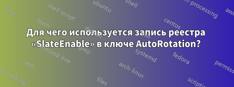 Для чего используется запись реестра «SlateEnable» в ключе AutoRotation?