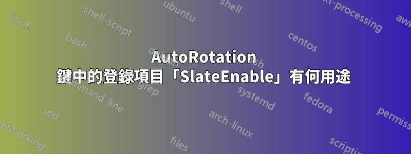 AutoRotation 鍵中的登錄項目「SlateEnable」有何用途