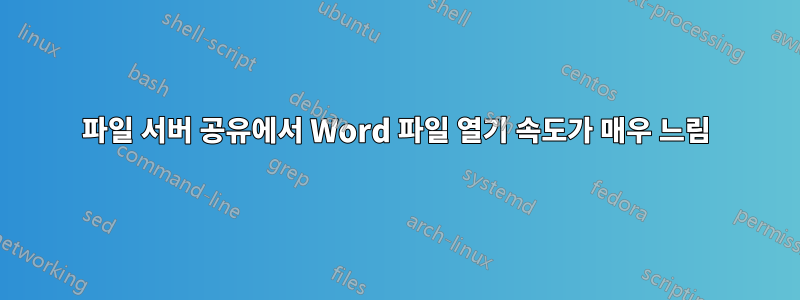 파일 서버 공유에서 Word 파일 열기 속도가 매우 느림