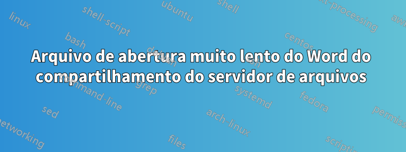 Arquivo de abertura muito lento do Word do compartilhamento do servidor de arquivos