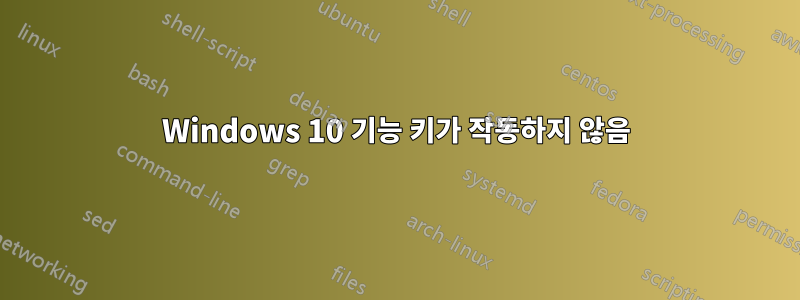 Windows 10 기능 키가 작동하지 않음